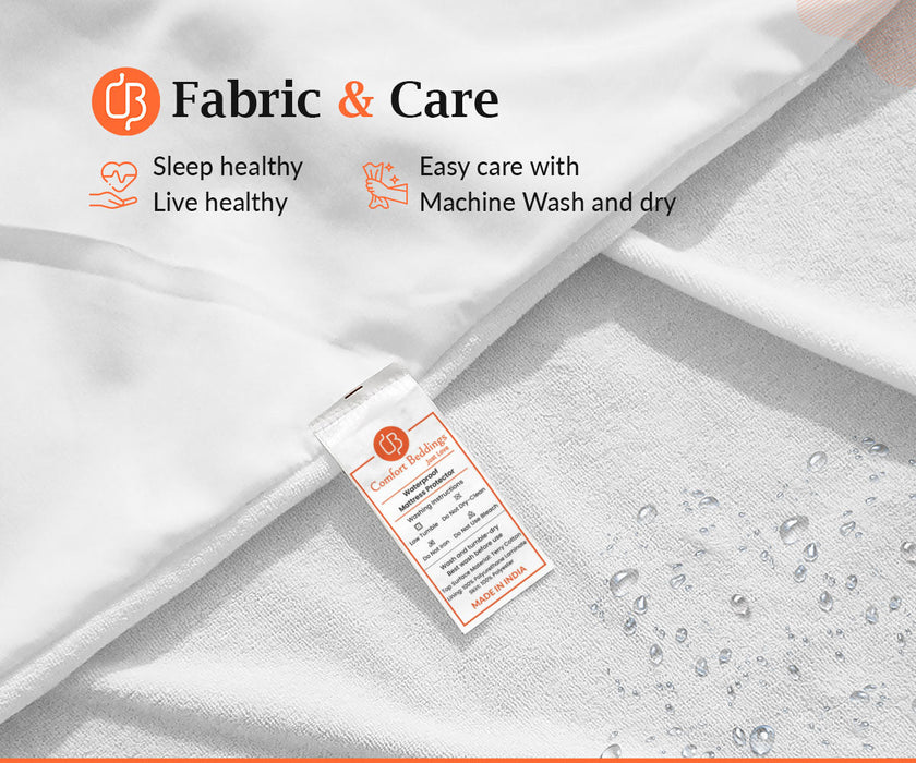Waterproof White Terry Round Bed Mattress Protector