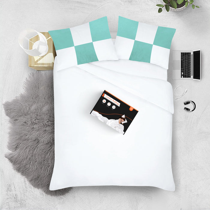Aqua Green with White Chex Pillow Covers