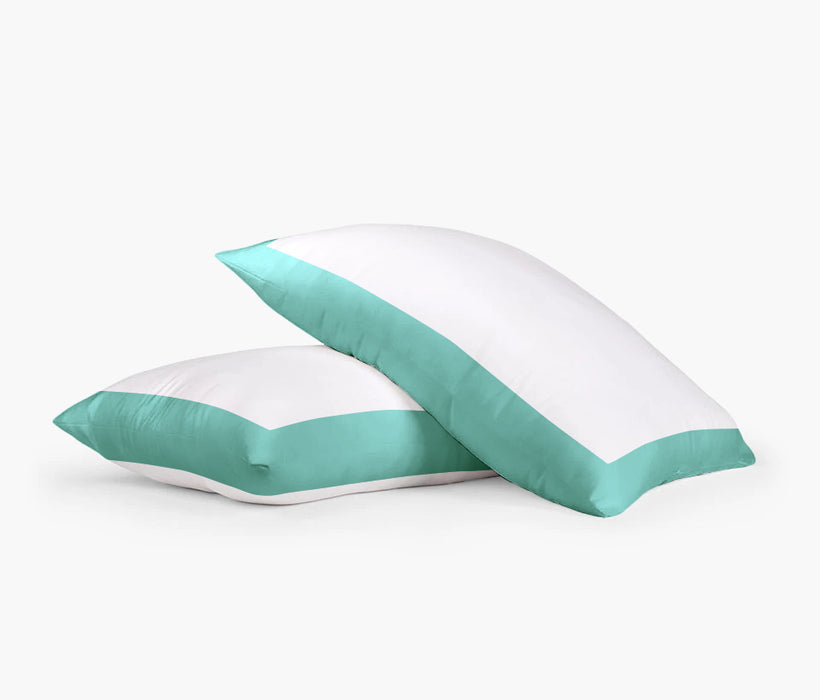 Aqua Green with White Two Tone Pillow Covers