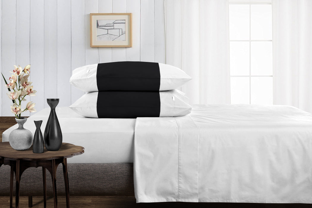 Soft Black with White Contrast Pillow Covers