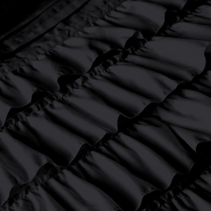 Black Multi Ruffled Duvet Cover
