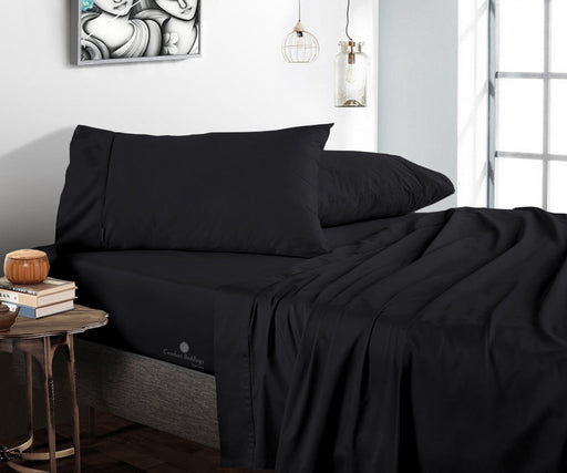 black flat bed sheets