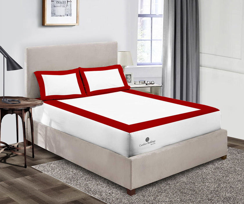 Blood Red two tone Fitted Bed Sheet
