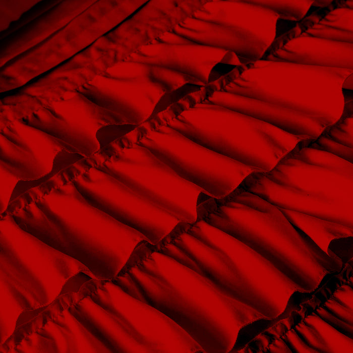 Blood Red Multi Ruffled Duvet Cover