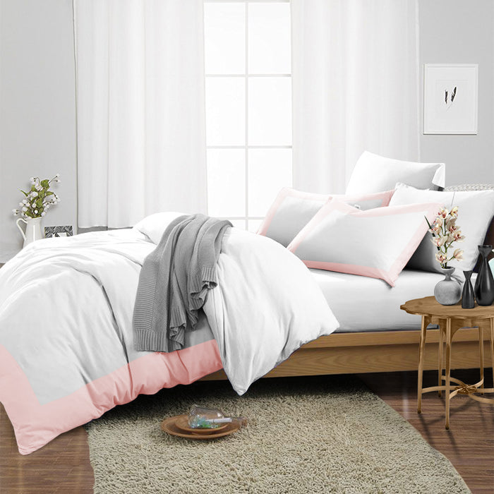 Blush with White Two Tone Duvet Cover