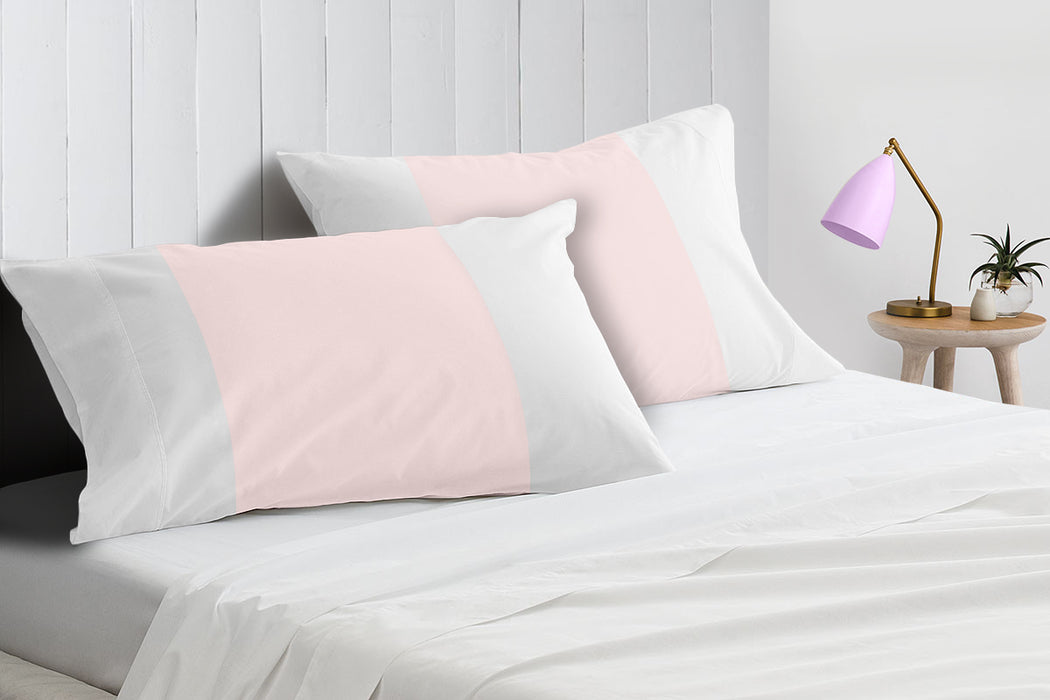 Blush with White Contrast Pillow Covers