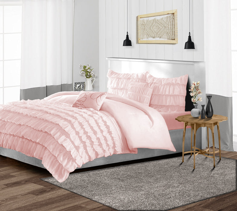 Blush Multi Ruffled Duvet Cover