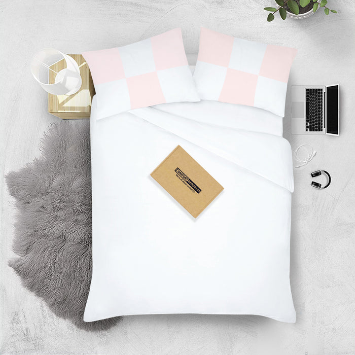 Blush with White Chex Pillow Covers