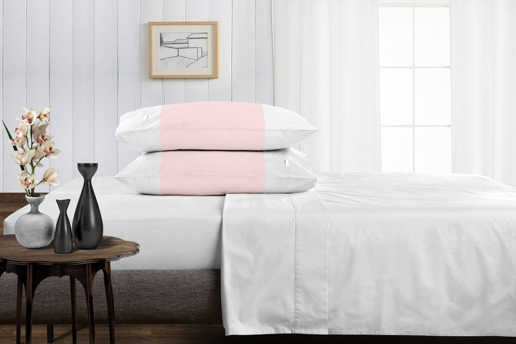 Blush with White Contrast Pillow Covers