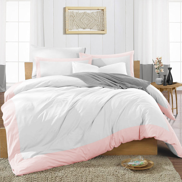 Blush with White Two Tone Duvet Cover