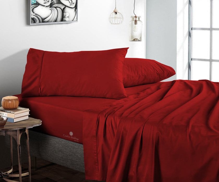 burgundy flat bed sheets