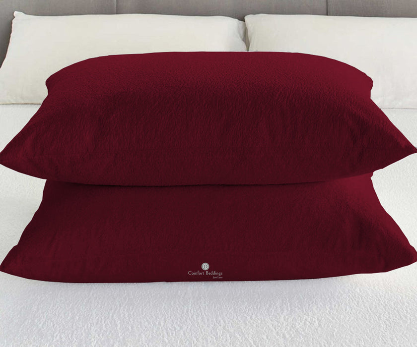 Terry Burgundy Waterproof Pillow Protector