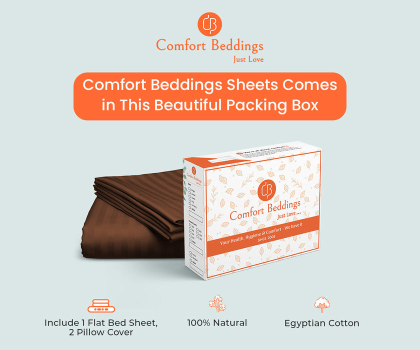 chocolate stripe flat bed sheet