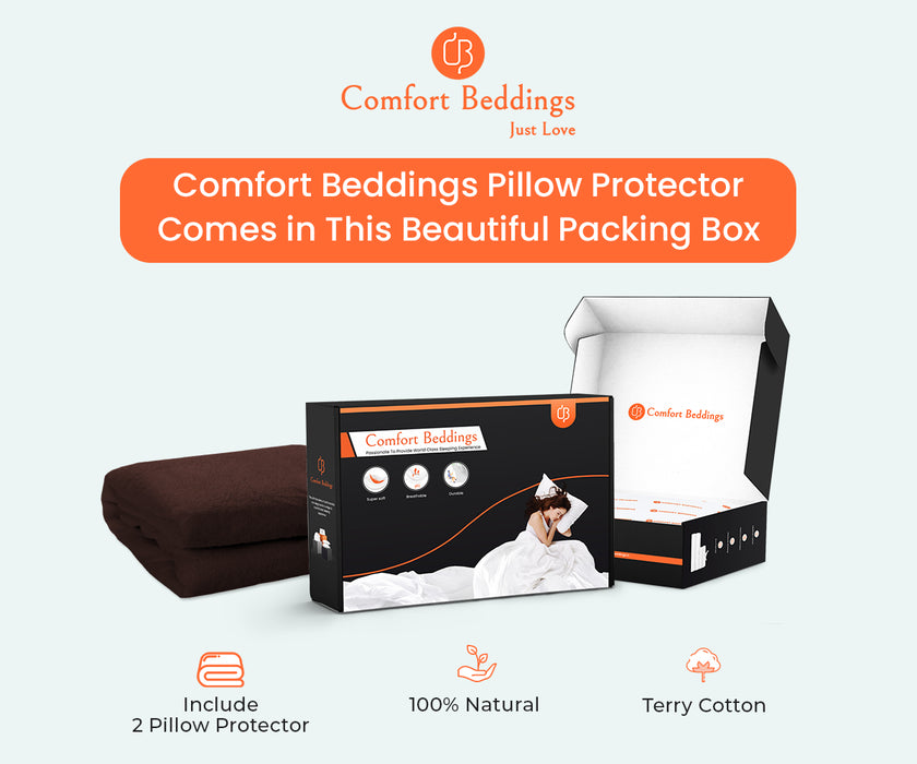 Terry Chocolate Waterproof Pillow Protector