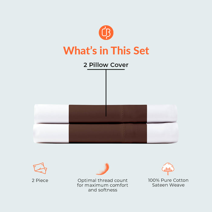Chocolate with White Contrast Pillow Covers