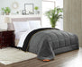 Dark grey and black reversible comforter