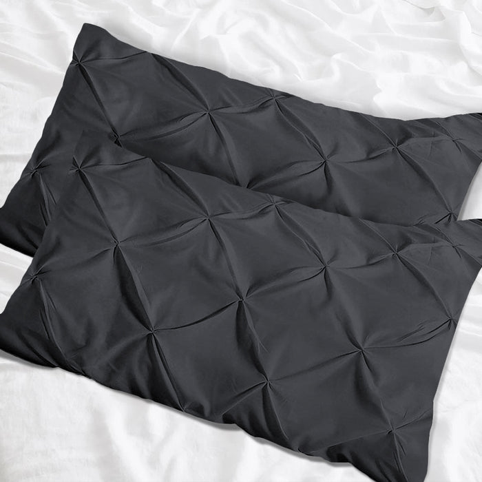 Dark Grey Pinch Pillow Covers