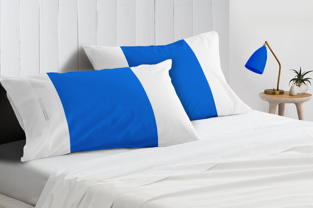 Royal Blue with White Contrast Pillow Covers