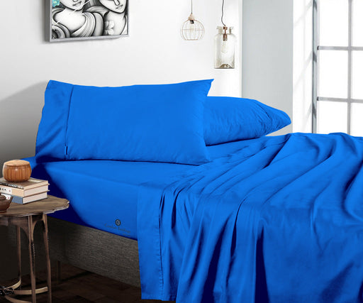 royal blue flat bed sheets