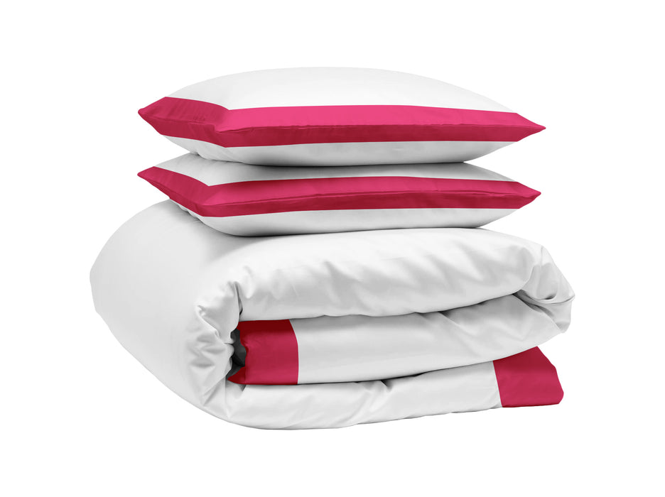 Hot Pink with White Two Tone Duvet Cover