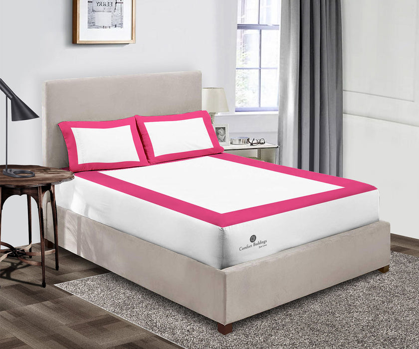 Hot Pink two tone Fitted Bed Sheet