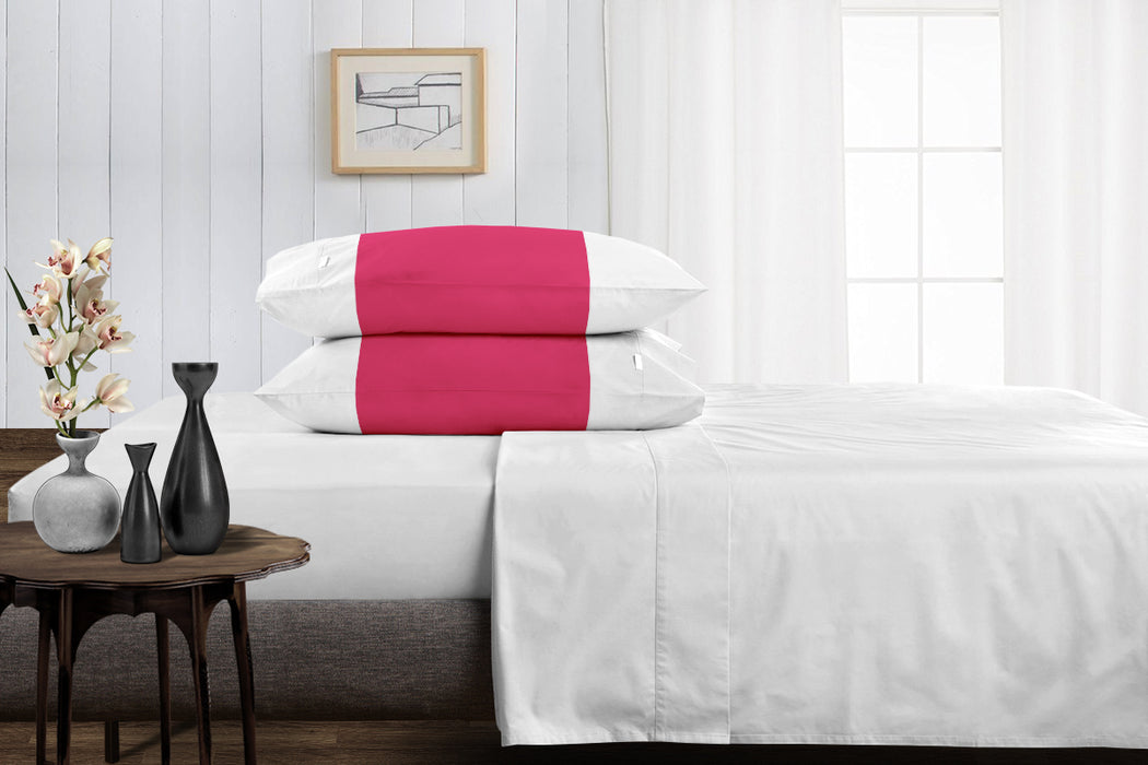 Hot Pink with White Contrast Pillow Covers