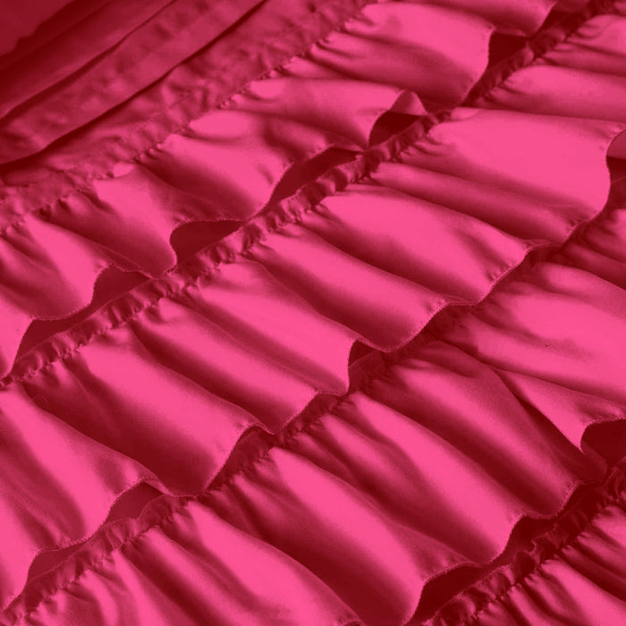 Hot Pink Multi Ruffled Duvet Cover