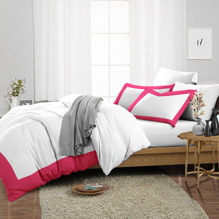 Hot Pink with White Two Tone Duvet Cover