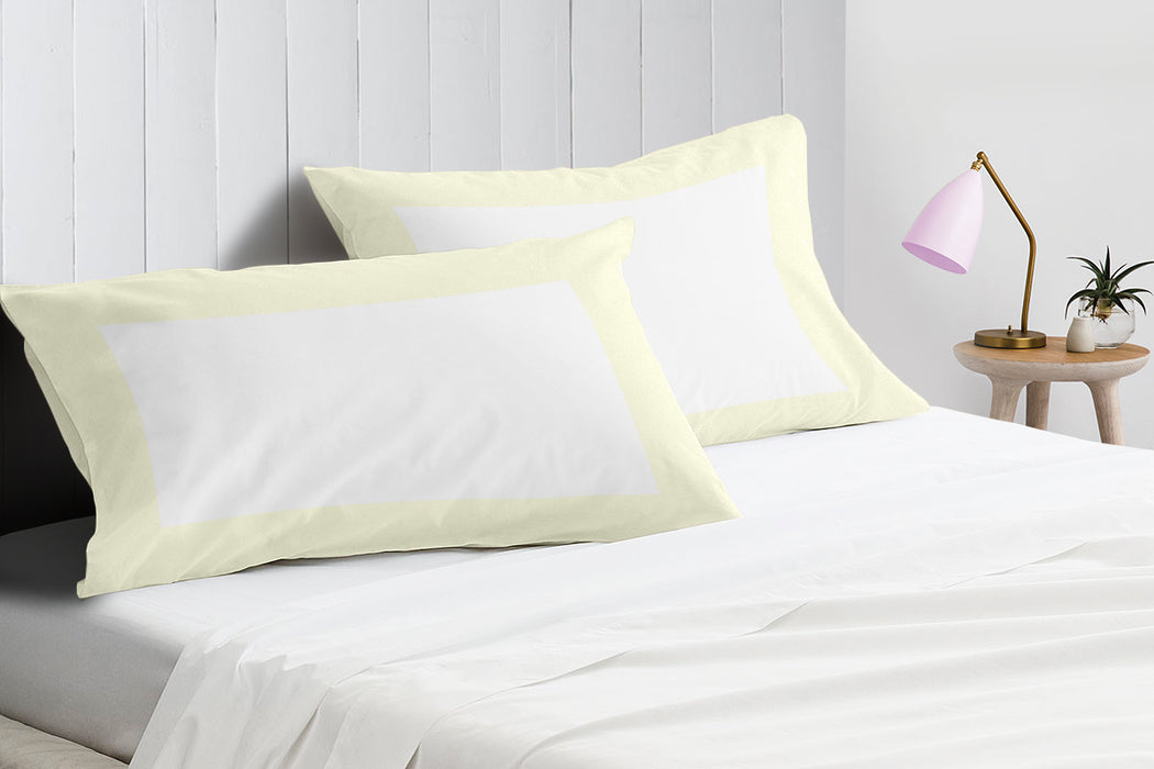 Ivory with White Two Tone Pillow Covers