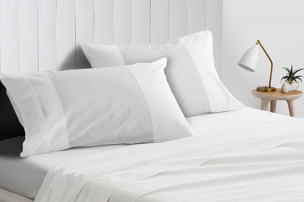 Light Grey with White Contrast Pillow Covers