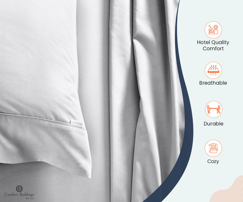 600 TC Light Grey Fitted Sheet