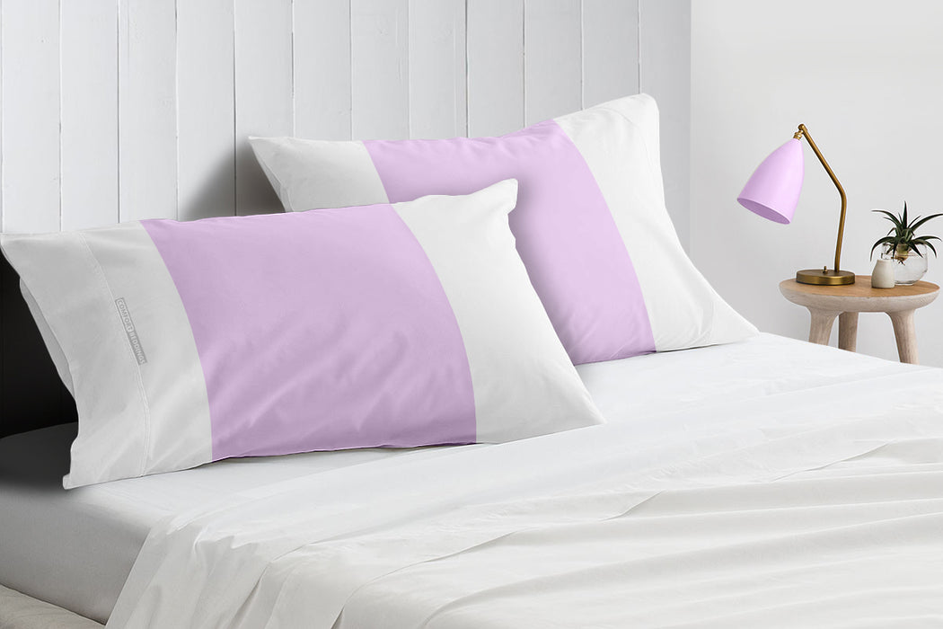 Lilac with White Contrast Pillow Covers
