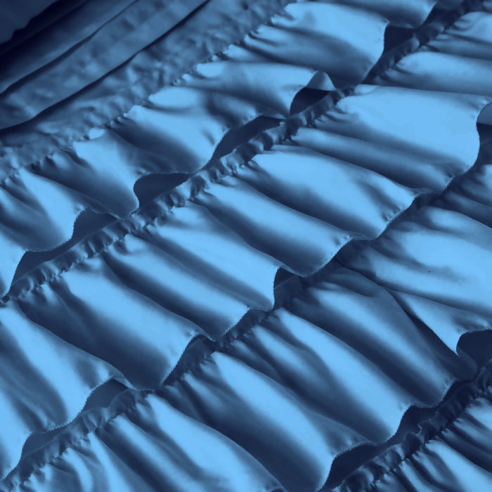 Mediterranean Blue Multi Ruffled Duvet Cover