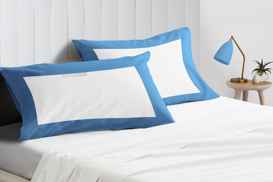 Mediterranean Blue with White Two Tone Pillow Covers