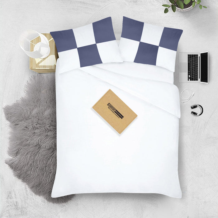 Mediterranean Blue with White Chex Pillow Covers