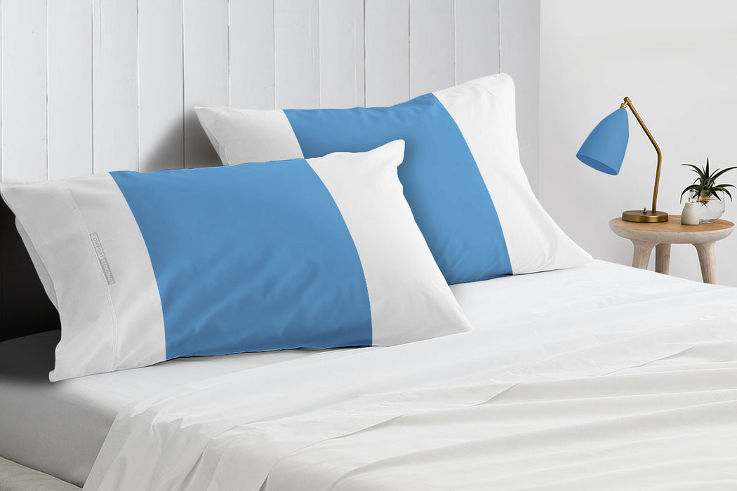 Mediterranean Blue with White Contrast Pillow Covers