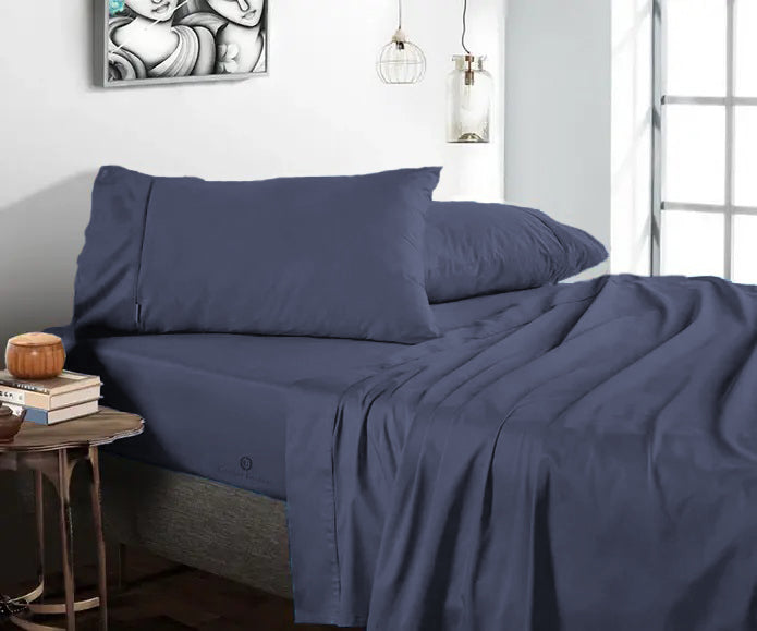 Mediterranean Blue Pack Of 3 Flat Bedsheet