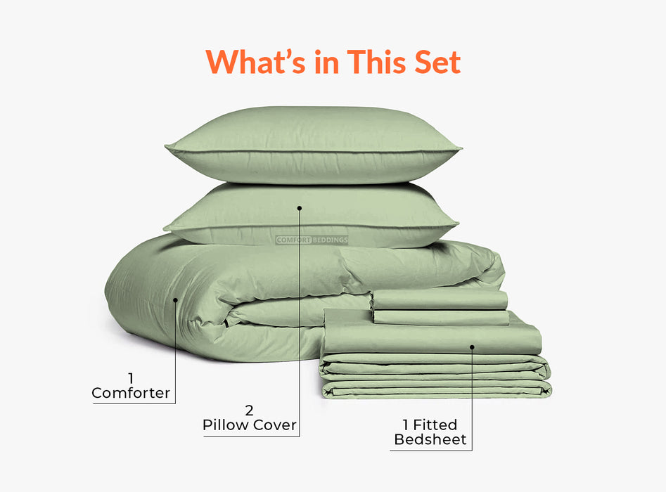 Moss Fitted Bedsheet Combo Offer - Comfort Beddings