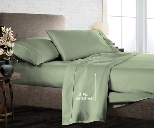 Moss Pack Of 3 Flat Bedsheet - Comfort Beddings