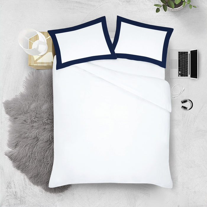 Navy Blue with White Two Tone Pillow Covers