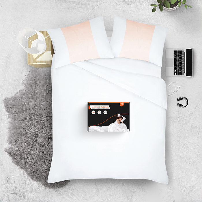 Peach with White Contrast Pillow Covers