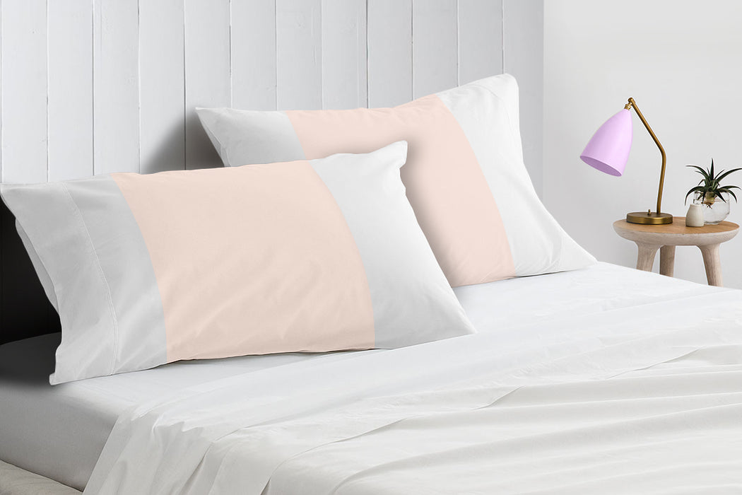 Peach with White Contrast Pillow Covers