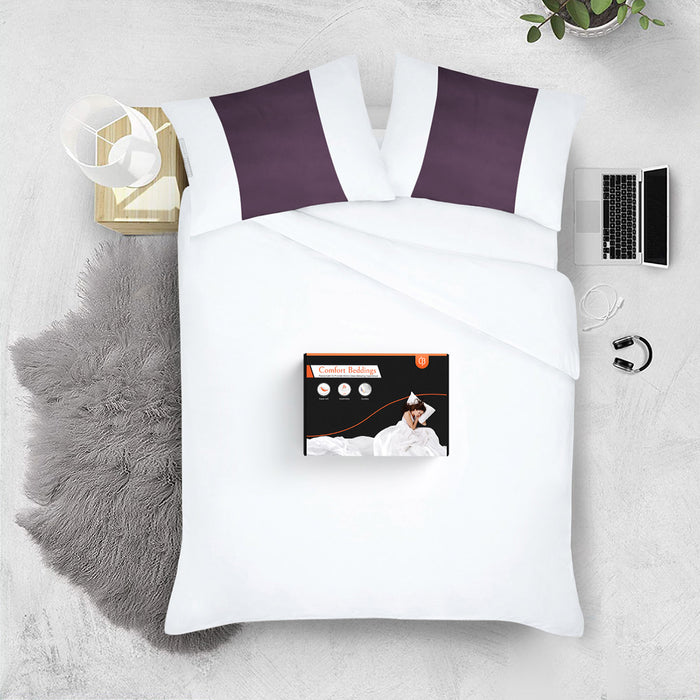 Plum with White Contrast Pillow Covers