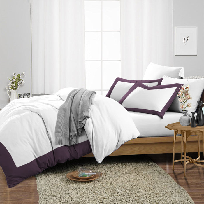 Plum with White Two Tone Duvet Cover