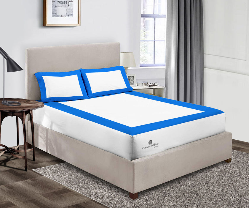 Royal Blue two tone Fitted Bed Sheet