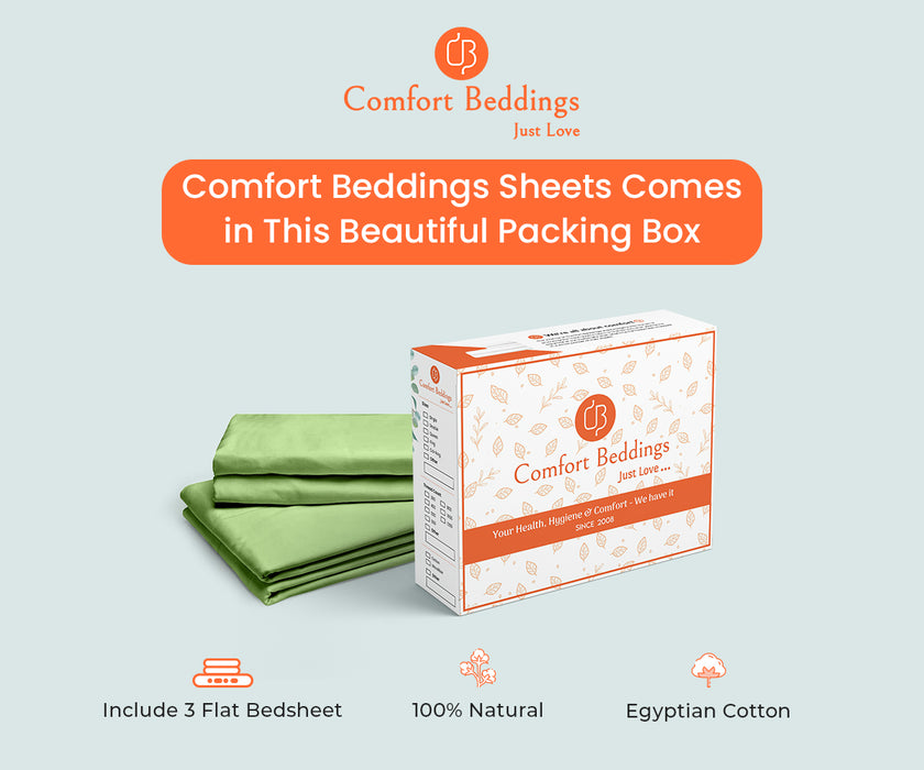 Sage Pack Of 3 Flat Bedsheet