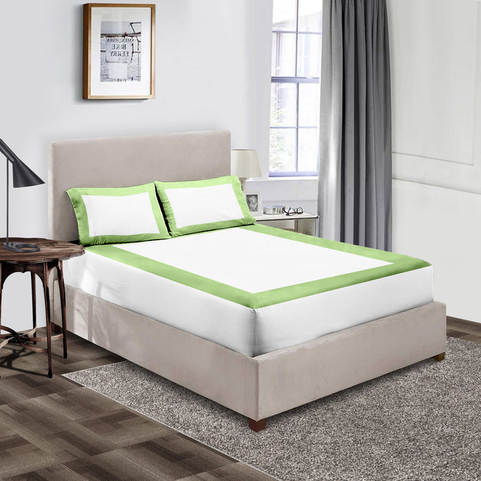 Sage two tone Fitted Bed Sheet