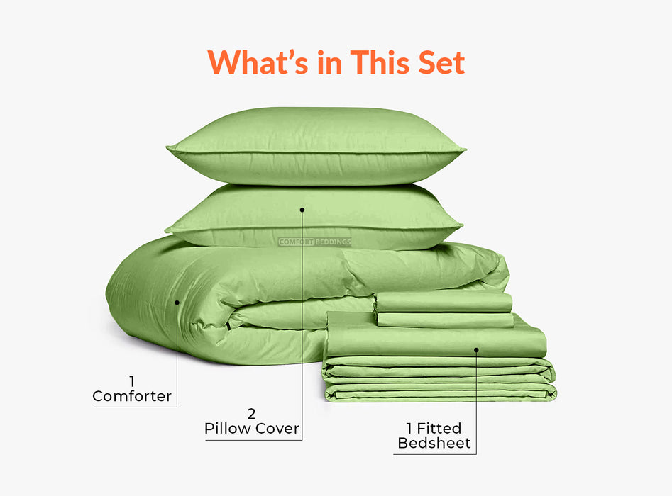 Sage Fitted Bedsheet Combo Offer - Comfort Beddings