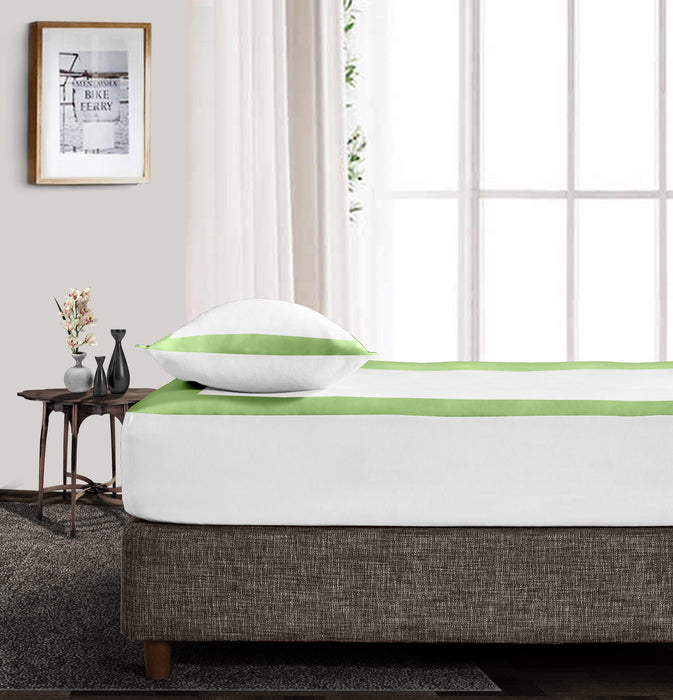Sage two tone Fitted Bed Sheet