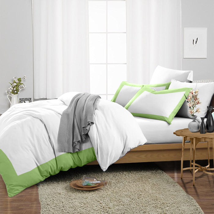 Sage with White Two Tone Duvet Cover